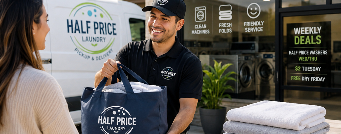 Half Price Laundry pickup and delivery service in the San Fernando Valley